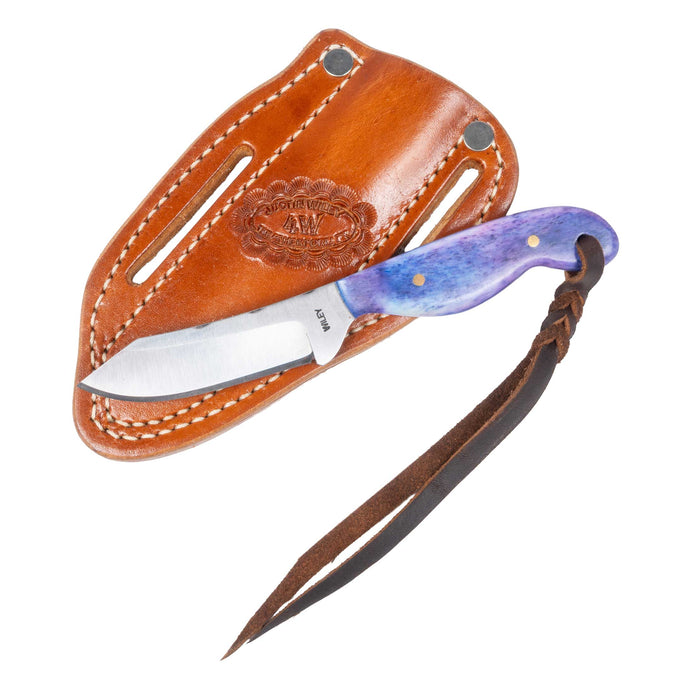 Justin Wiley Hand-Forged Carbon Steel Knife with Purple Bone Handle