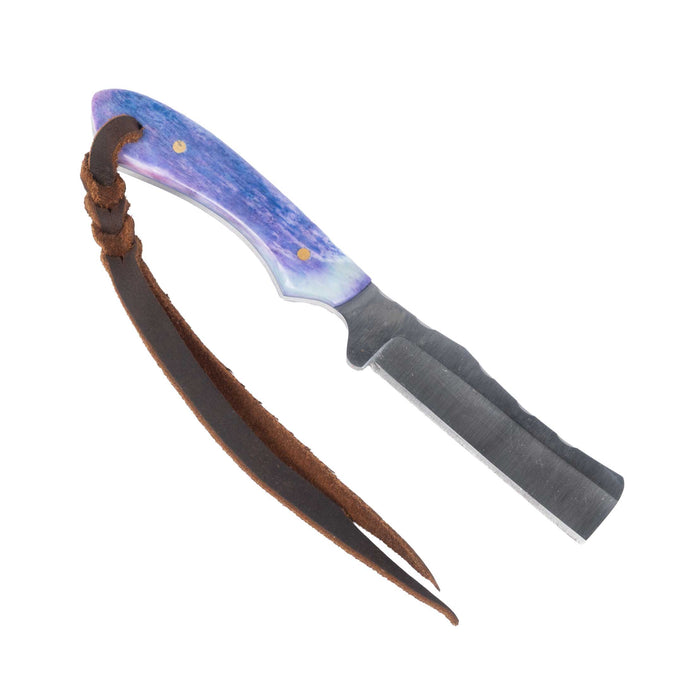 Justin Wiley Hand-Forged Carbon Steel Knife with Purple Bone Handle