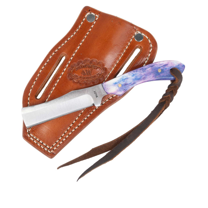 Justin Wiley Hand-Forged Carbon Steel Knife with Purple Bone Handle