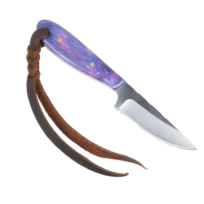 Justin Wiley Hand-Forged Carbon Steel Knife w/Purple Bone Handle
