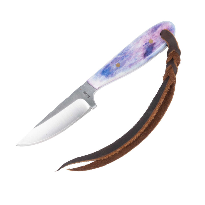 Justin Wiley Hand-Forged Carbon Steel Knife w/Purple Bone Handle