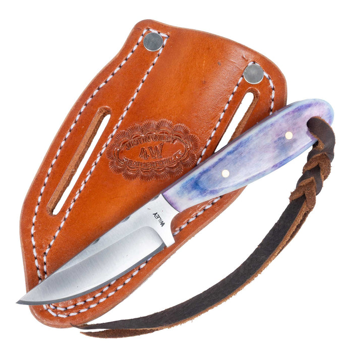 Justin Wiley Hand-Forged Carbon Steel Knife w/Purple Bone Handle