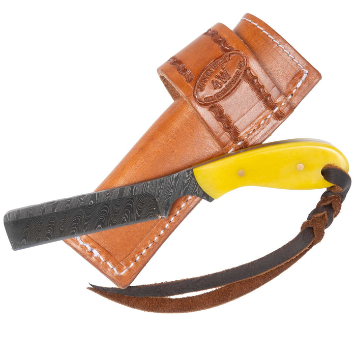 Justin Wiley Damascus Steel Bull Knife w/Sheath