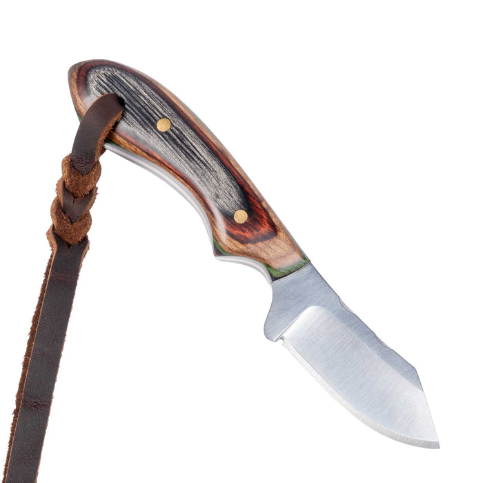 Justin Wiley Hand-Forged Carbon Steel Knife with Black & Red Wood Handle