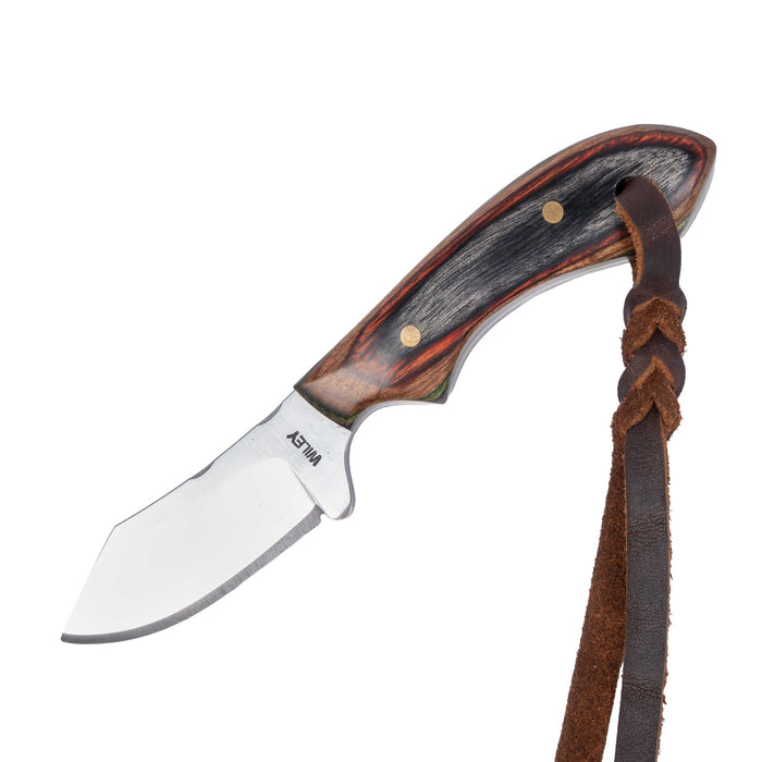Justin Wiley Hand-Forged Carbon Steel Knife with Black & Red Wood Handle