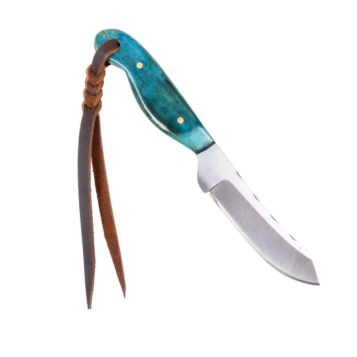 Justin Wiley Hand-Forged Carbon Steel Knife with Blue Bone Handle