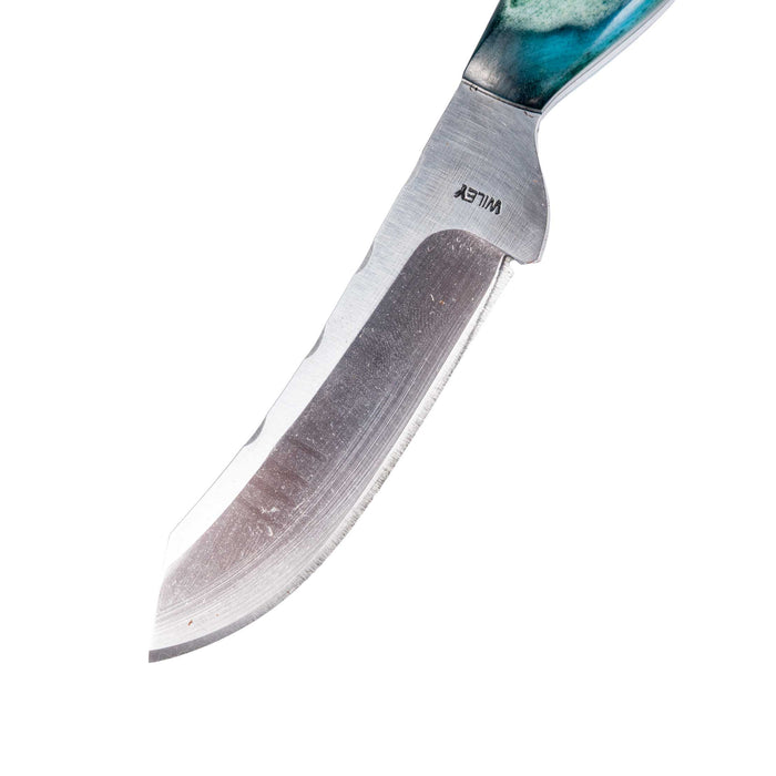 Justin Wiley Hand-Forged Carbon Steel Knife with Blue Bone Handle