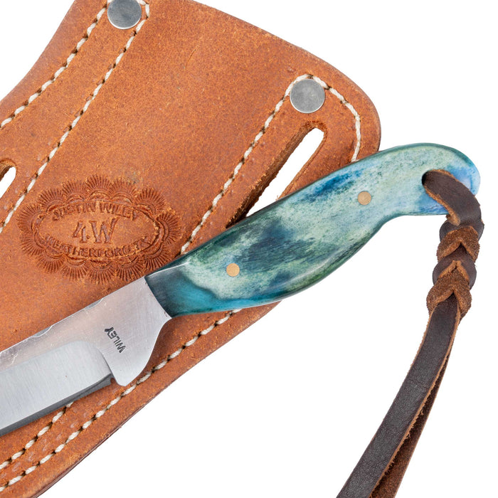 Justin Wiley Hand-Forged Carbon Steel Knife with Blue Bone Handle
