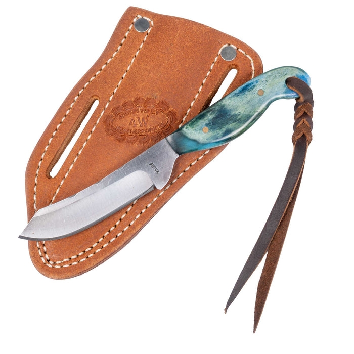 Justin Wiley Hand-Forged Carbon Steel Knife with Blue Bone Handle