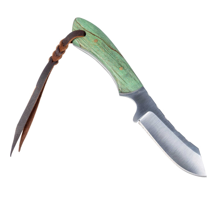 Justin Wiley Green Handle Carbon Steel Camp Knife w/Sheath