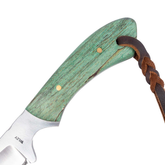 Justin Wiley Green Handle Carbon Steel Camp Knife w/Sheath
