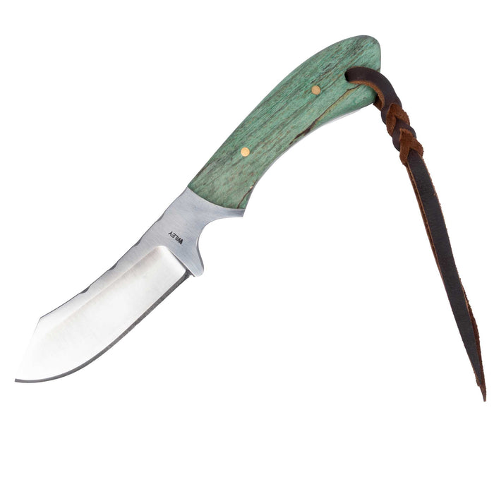 Justin Wiley Green Handle Carbon Steel Camp Knife w/Sheath