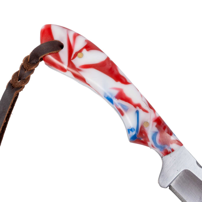 Justin Wiley Hand-Forged Carbon Steel Knife with Patriotic Bone Handle