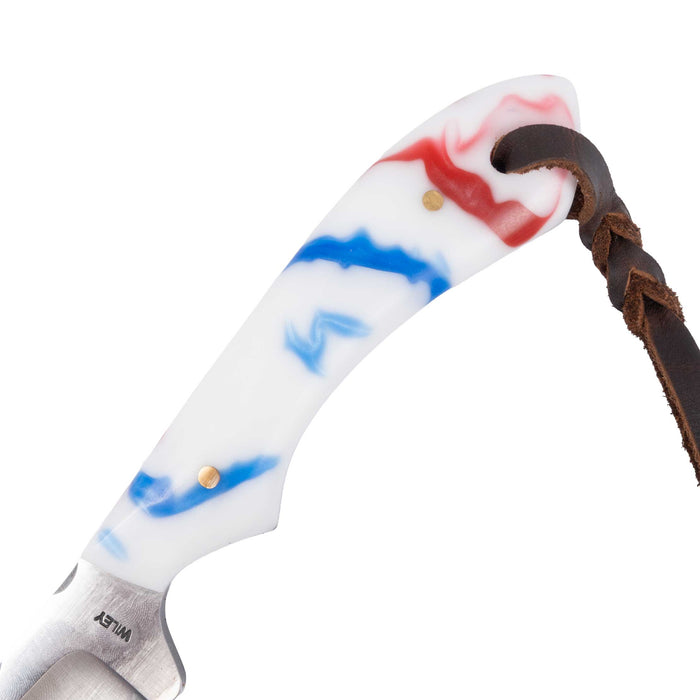 Justin Wiley Hand-Forged Carbon Steel Knife with Patriotic Bone Handle