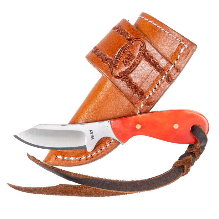 Justin Wiley Hand-Forged Carbon Steel Knife with Red Bone Handle