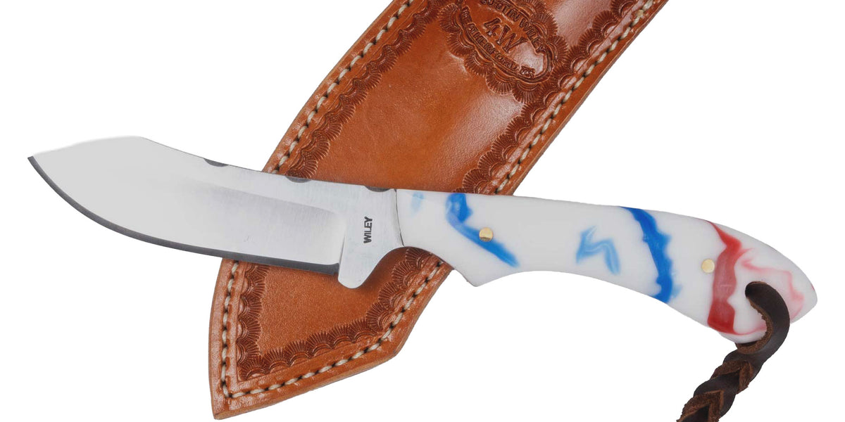 Justin Wiley Hand-Forged Carbon Steel Knife w/Patriotic Handle