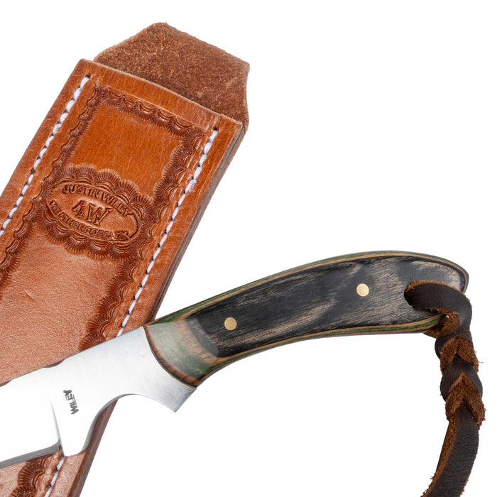 Justin Wiley Hand-Forged Carbon Steel Camp Knife with Wood Handle