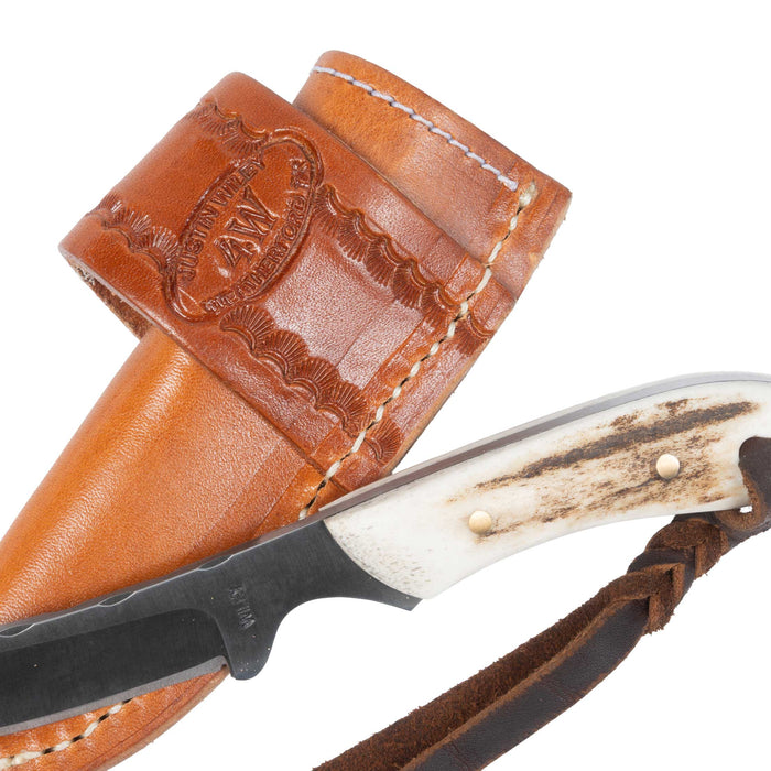 Justin Wiley Hand-Forged Carbon Steel Knife with Stag Handle