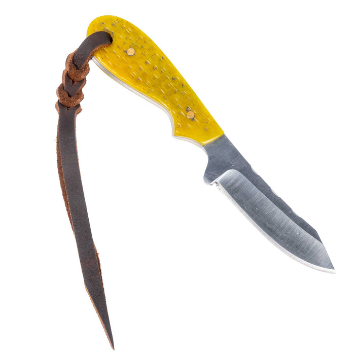 Justin Wiley Hand-Forged Carbon Steel Knife with Yellow Jigged Handle