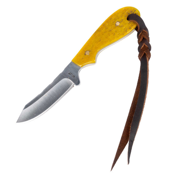 Justin Wiley Hand-Forged Carbon Steel Knife with Yellow Jigged Handle