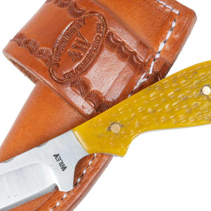 Justin Wiley Hand-Forged Carbon Steel Knife with Yellow Jigged Handle