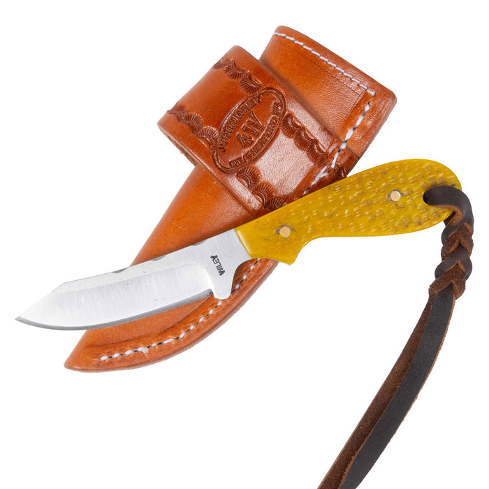 Justin Wiley Hand-Forged Carbon Steel Knife with Yellow Jigged Handle