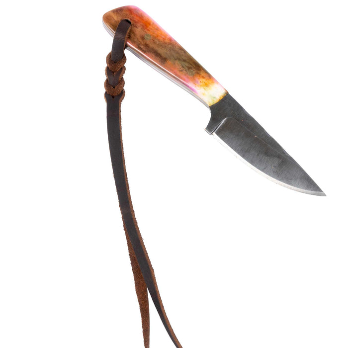 Justin Wiley Hand-Forged Carbon Steel Knife with Pink Bone Handle