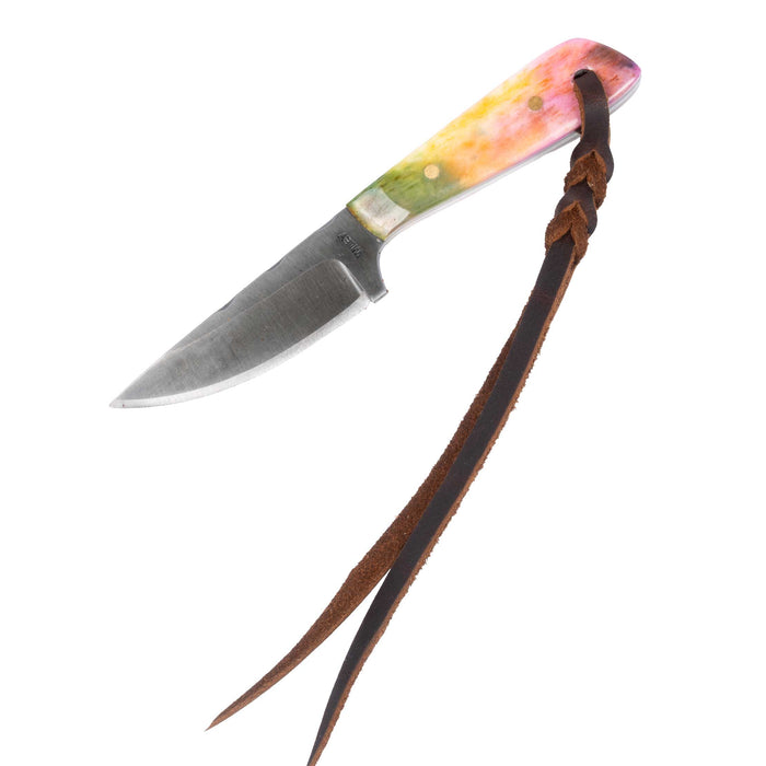 Justin Wiley Hand-Forged Carbon Steel Knife with Pink Bone Handle