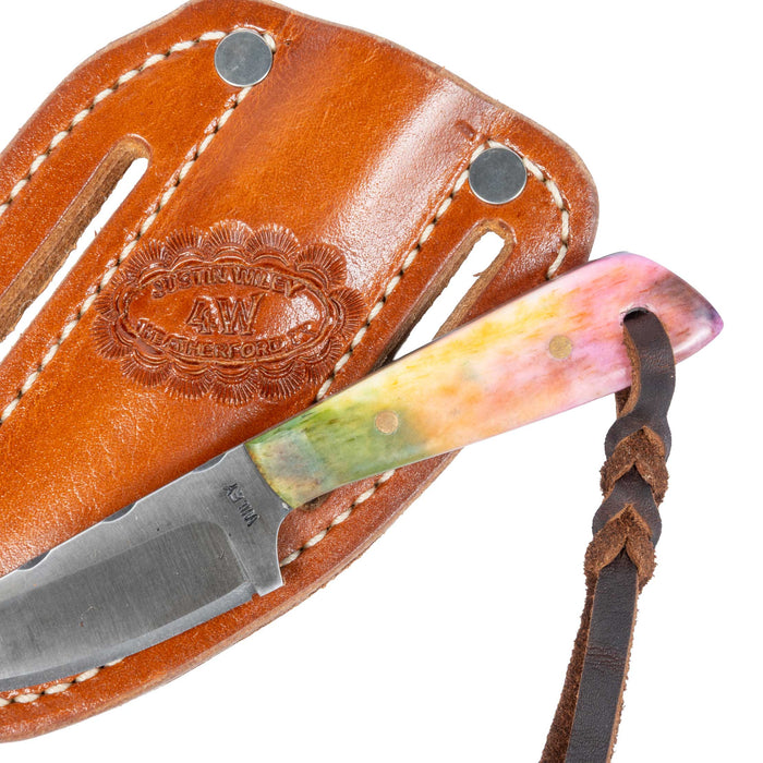 Justin Wiley Hand-Forged Carbon Steel Knife with Pink Bone Handle