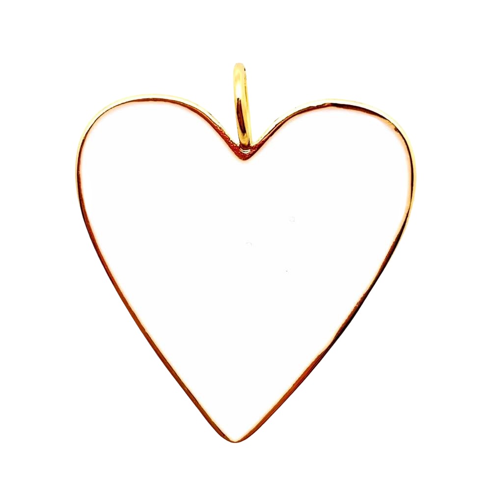 White Enamel Heart Pendant WOMEN - Accessories - Jewelry - Pins & Pendants Karli Buxton   