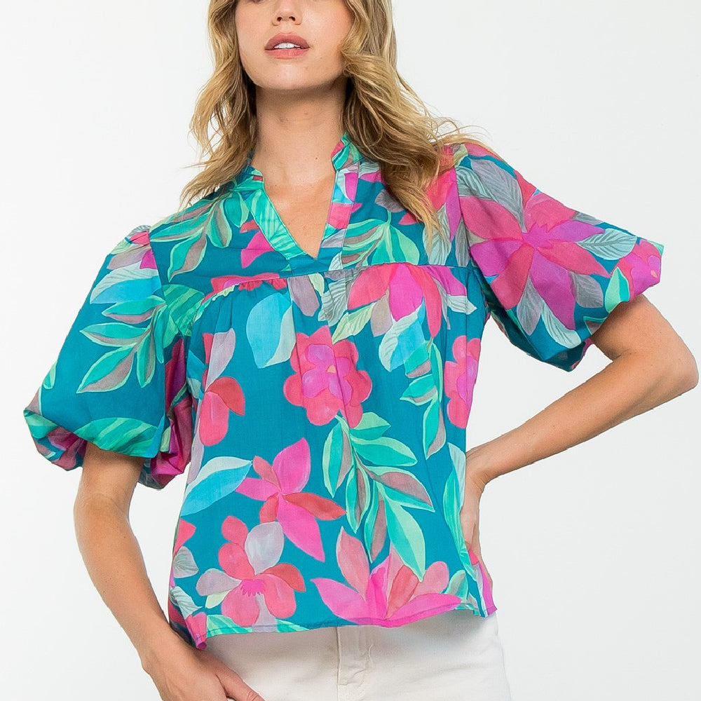 Women's Floral Blouse WOMEN - Clothing - Tops - Short Sleeved THML Clothing   