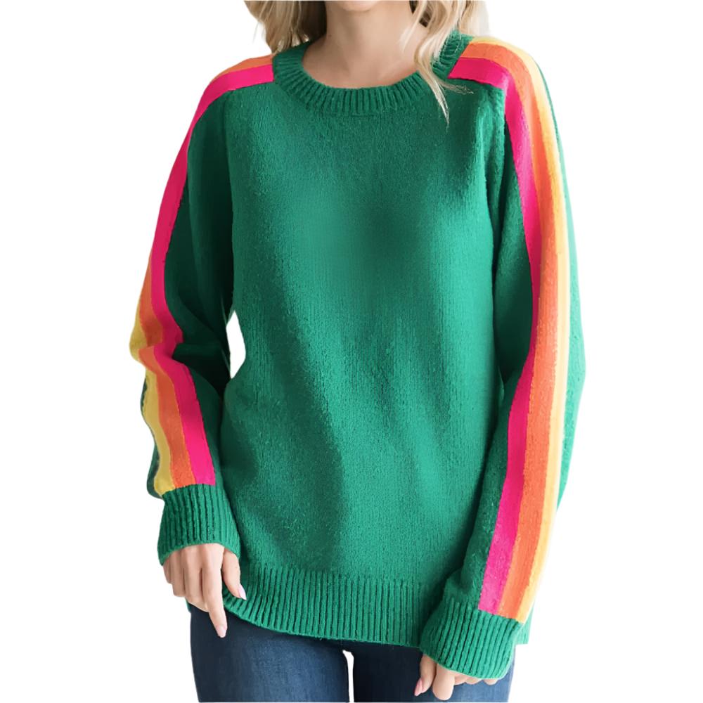 Women's Striped Sleeve Sweater WOMEN - Clothing - Sweaters & Cardigans Jodifl   