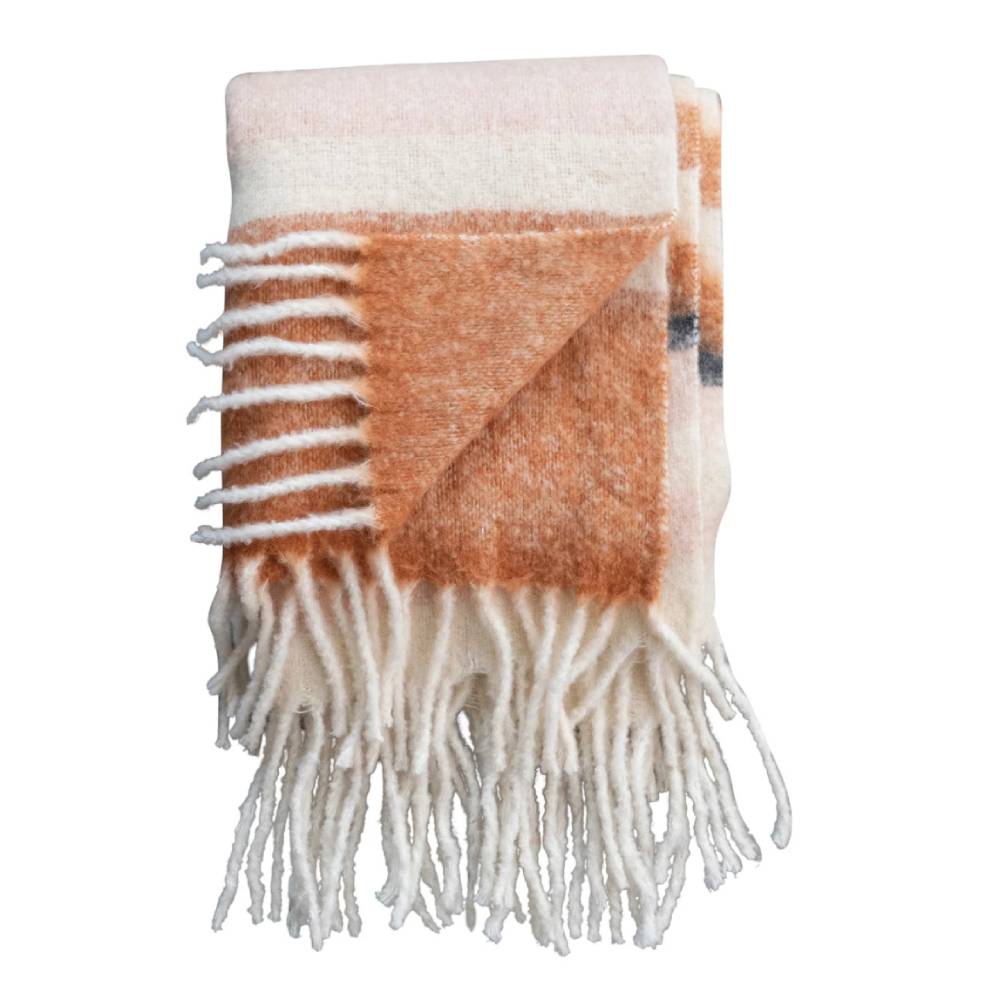 Brushed Acrylic & New Zealand Wool Throw Blanket Teskeys