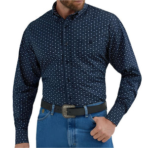 Wrangler Men's George Strait Geo Print Shirt MEN - Clothing - Shirts - Long Sleeve Shirts Wrangler   