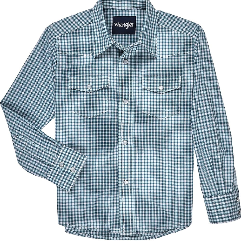 Wrangler Boy's Plaid Snap Shirt - FINAL SALE KIDS - Boys - Clothing - Shirts - Long Sleeve Shirts Wrangler   
