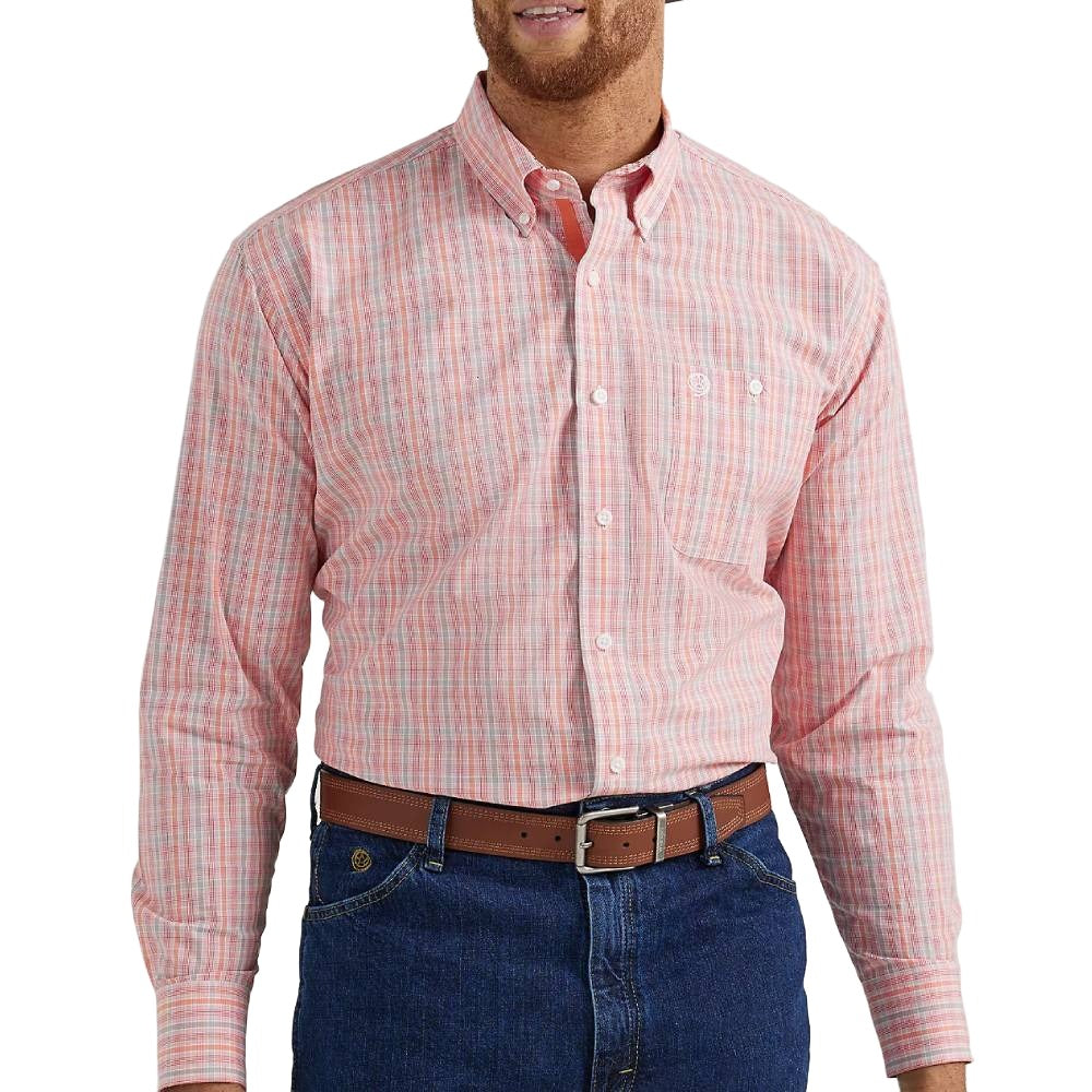 Wrangler Men's George Strait Plaid Print Shirt MEN - Clothing - Shirts - Long Sleeve Shirts Wrangler   