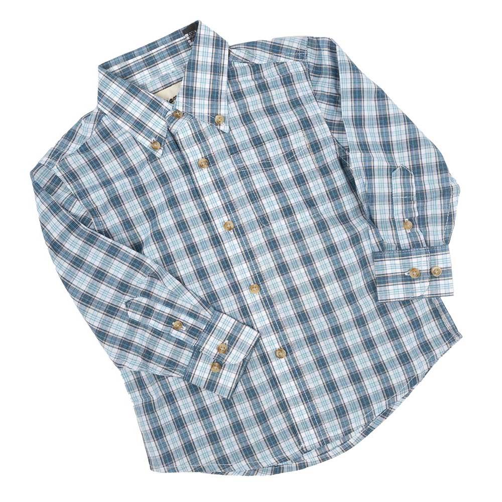 Wrangler Boy's Riata Plaid Button Shirt - Blue KIDS - Boys - Clothing - Shirts - Long Sleeve Shirts Wrangler   