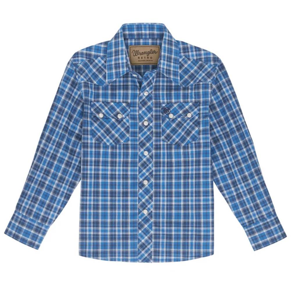 Wrangler Boy's Western Retro Plaid Shirt - FINAL SALE KIDS - Boys - Clothing - Shirts - Long Sleeve Shirts Wrangler