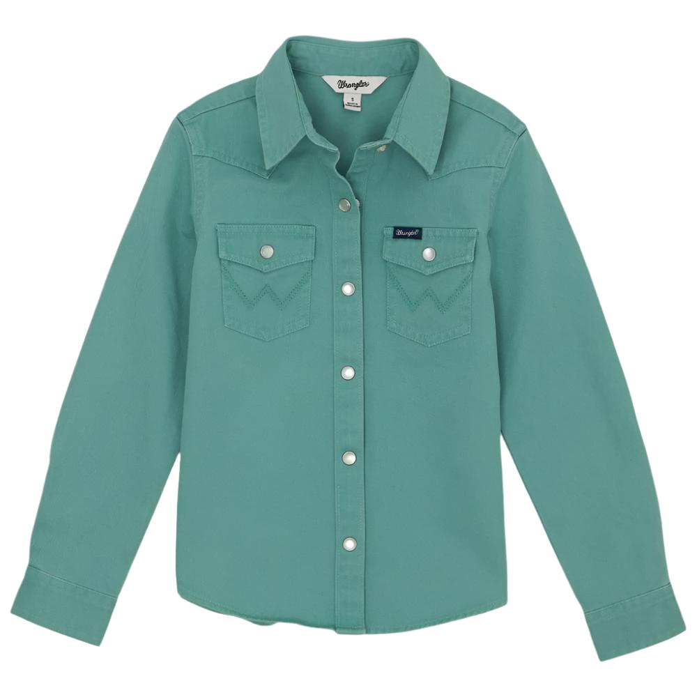 Wrangler Girl's Solid Pearl Snap Shirt KIDS - Girls - Clothing - Tops - Long Sleeve Tops Wrangler