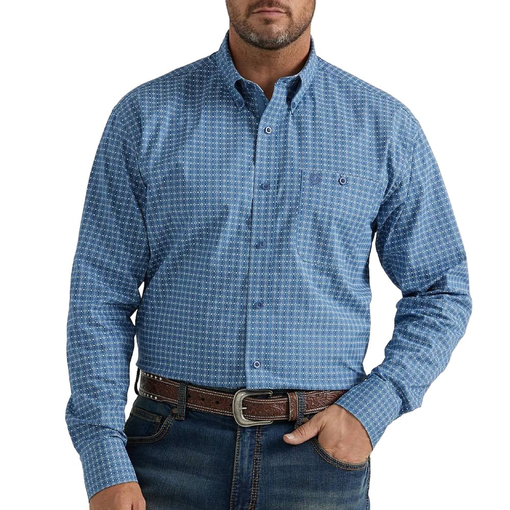 Wrangler Men's George Strait Chain Print Shirt MEN - Clothing - Shirts - Long Sleeve Shirts Wrangler   