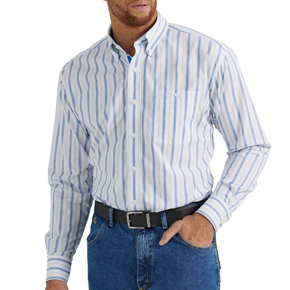 Wrangler Men's Stripe Print Button Shirt