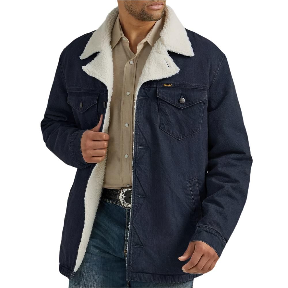 Wrangler Men s Western Sherpa Lined Denim Jacket Teskeys Wrangler men s western sherpa lined denim jacket teskeys