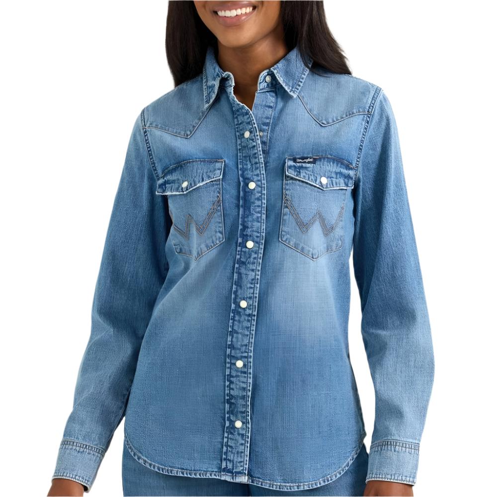 Wrangler Women's Retro Americana Denim Shirt WOMEN - Clothing - Tops - Long Sleeved Wrangler