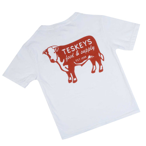 Teskey's Youth Feed & Supply Hereford Bull Tee - White TESKEY'S GEAR - Youth SS Shirts Teskey's