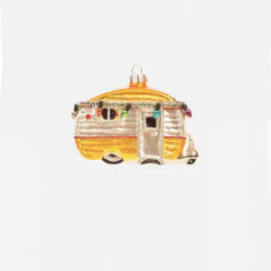Glass Camper Trailer Ornament HOME & GIFTS - Home Decor - Seasonal Decor ONE HUNDRED 80 DEGREES Yellow  