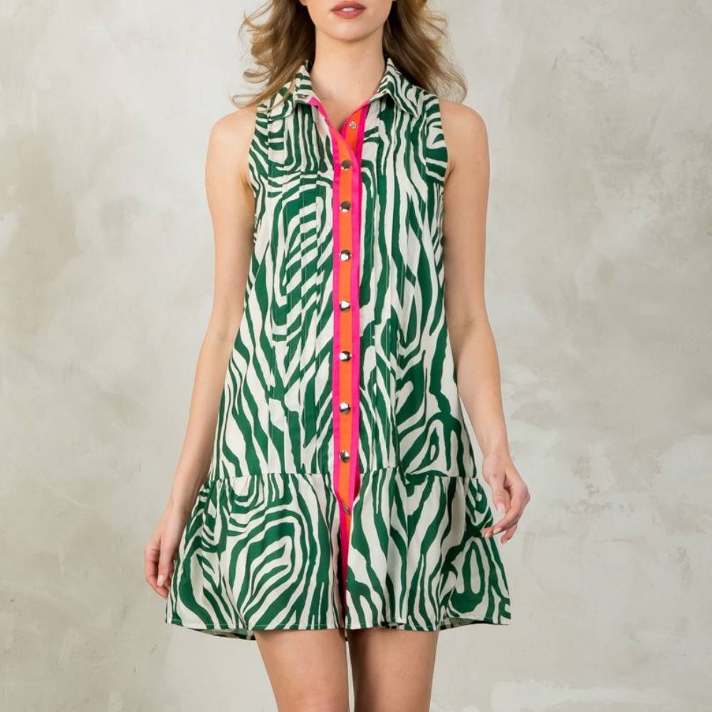 Zebra Print Dress - FINAL SALE WOMEN - Clothing - Dresses THML Clothing   