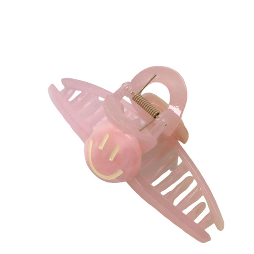 Acrylic Smiley Hair Claw Clip - Pink WOMEN - Accessories - Hair Accessories Wall To Wall   