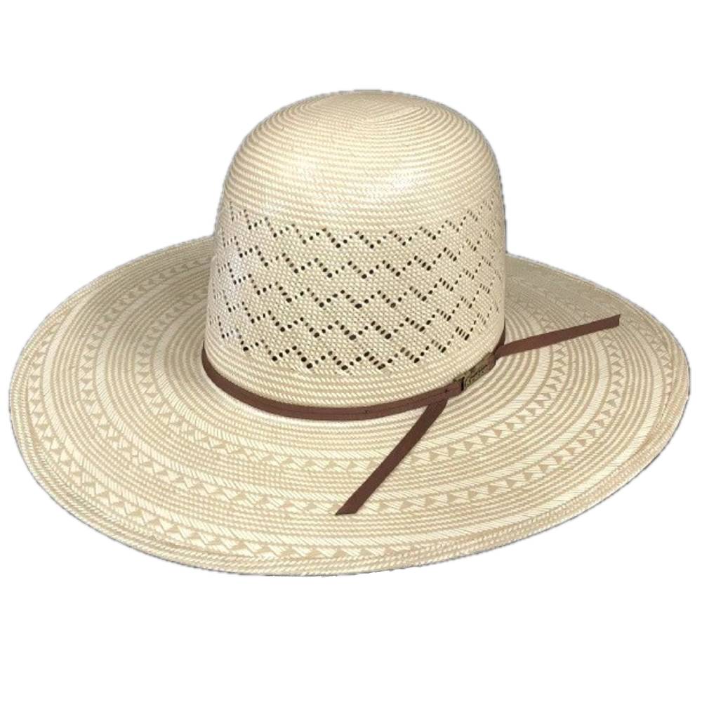 American Fancy Weave Vent Open Crown Straw Hat HATS - STRAW HATS American Hat Co.   