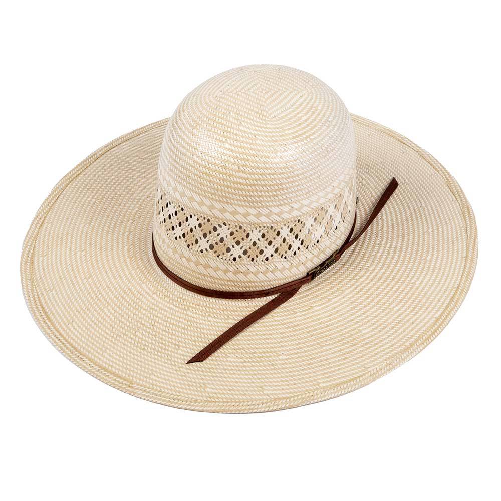 American Two-Tone Vented Open Crown Straw Hat HATS - STRAW HATS American Hat Co.   