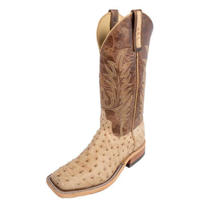 Anderson Bean Men's Tan Vintage Bruciato Full Quill Ostrich Boot MEN - Footwear - Exotic Western Boots Anderson Bean Boot Co.   